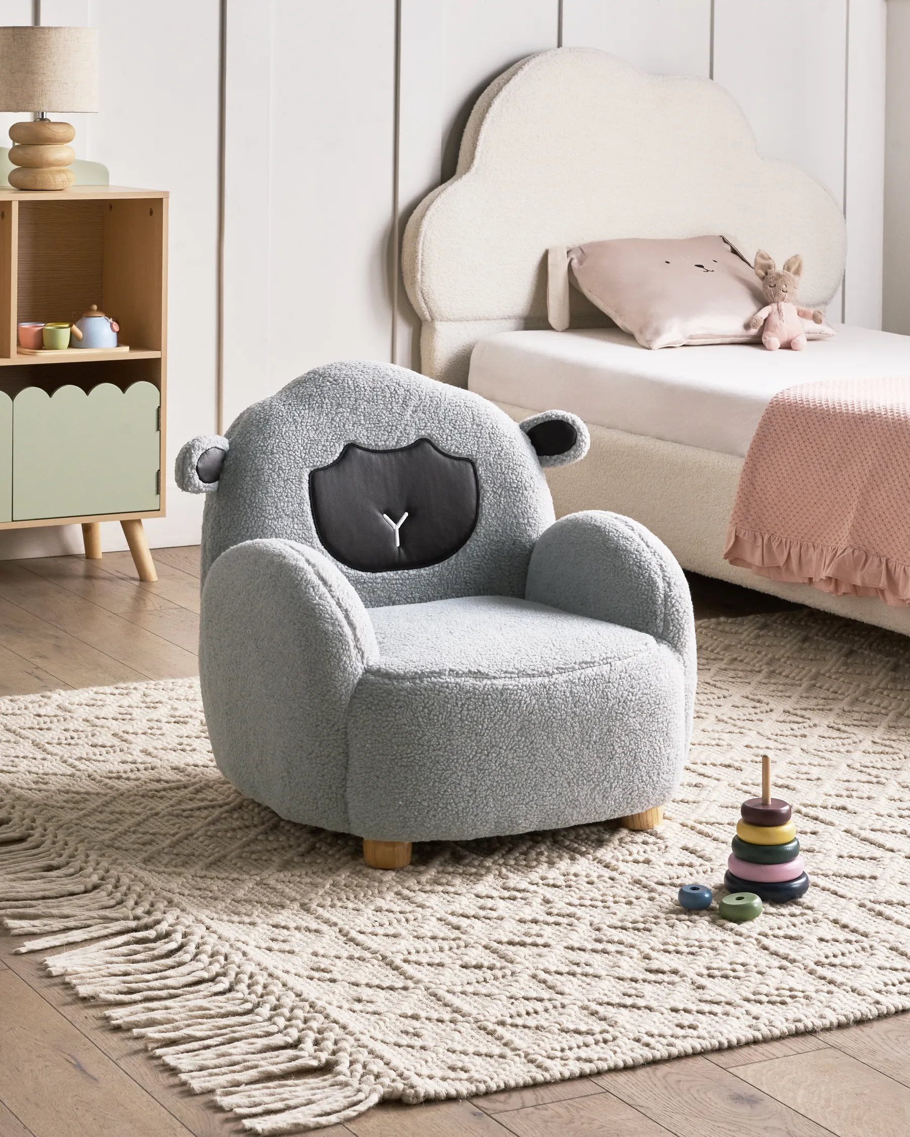 Kids Armchair Sheep ULA Boucle Grey_975854