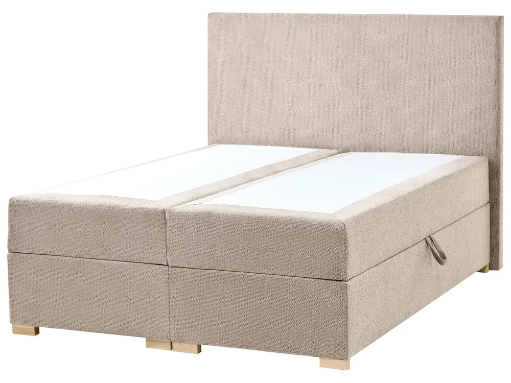 Boxspringbett mit Stauraum MAJOR Stoff Taupe 120 x 200 cm_1028107