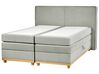 Boxspringbett Polsterbezug hellgrau mit Bettkasten hochklappbar 160 x 200 cm DYNASTY_873535