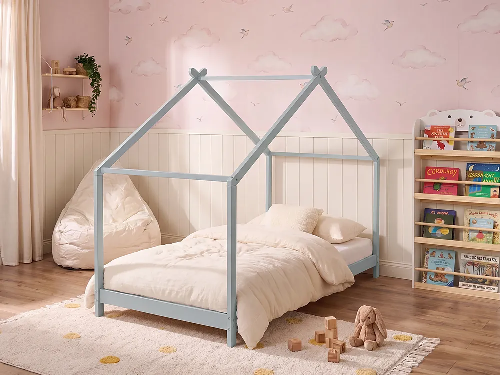 Letto per bambini Casa Legno di pino ORLU 90 x 200 cm Grigio