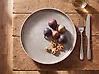 Set of 8 Side Plates COSTMARY Stoneware Grey 21 cm