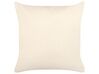 Coussin en coton beige et bleu 45 x 45 cm RIVINA_839952