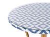 PE Rattan Round Garden Table ø 70 cm Blue and White Pattern RIFREDDO_798873