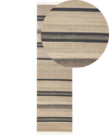 Jutový koberec  80 x 300 cm béžový/šedý TALPUR