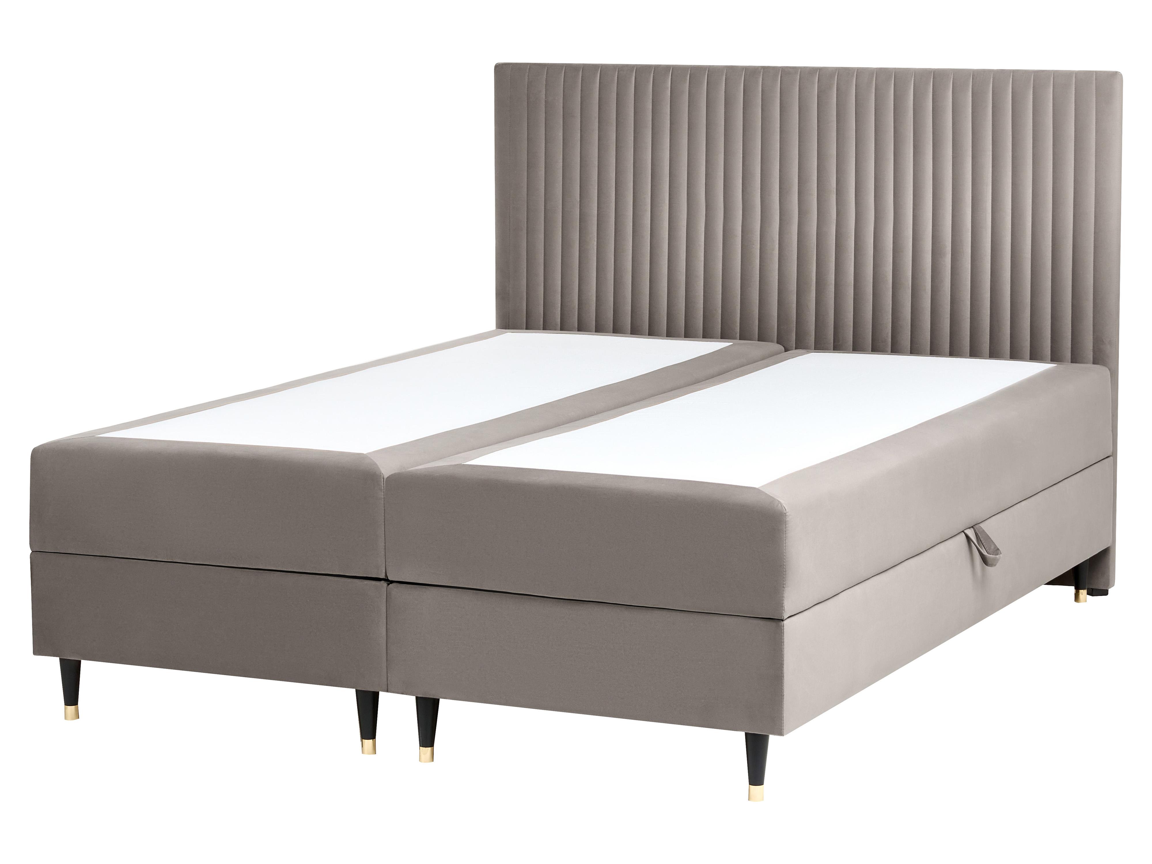 Boxspringbett mit Stauraum DAME Samtstoff Taupe 160 x 200 cm_1004854