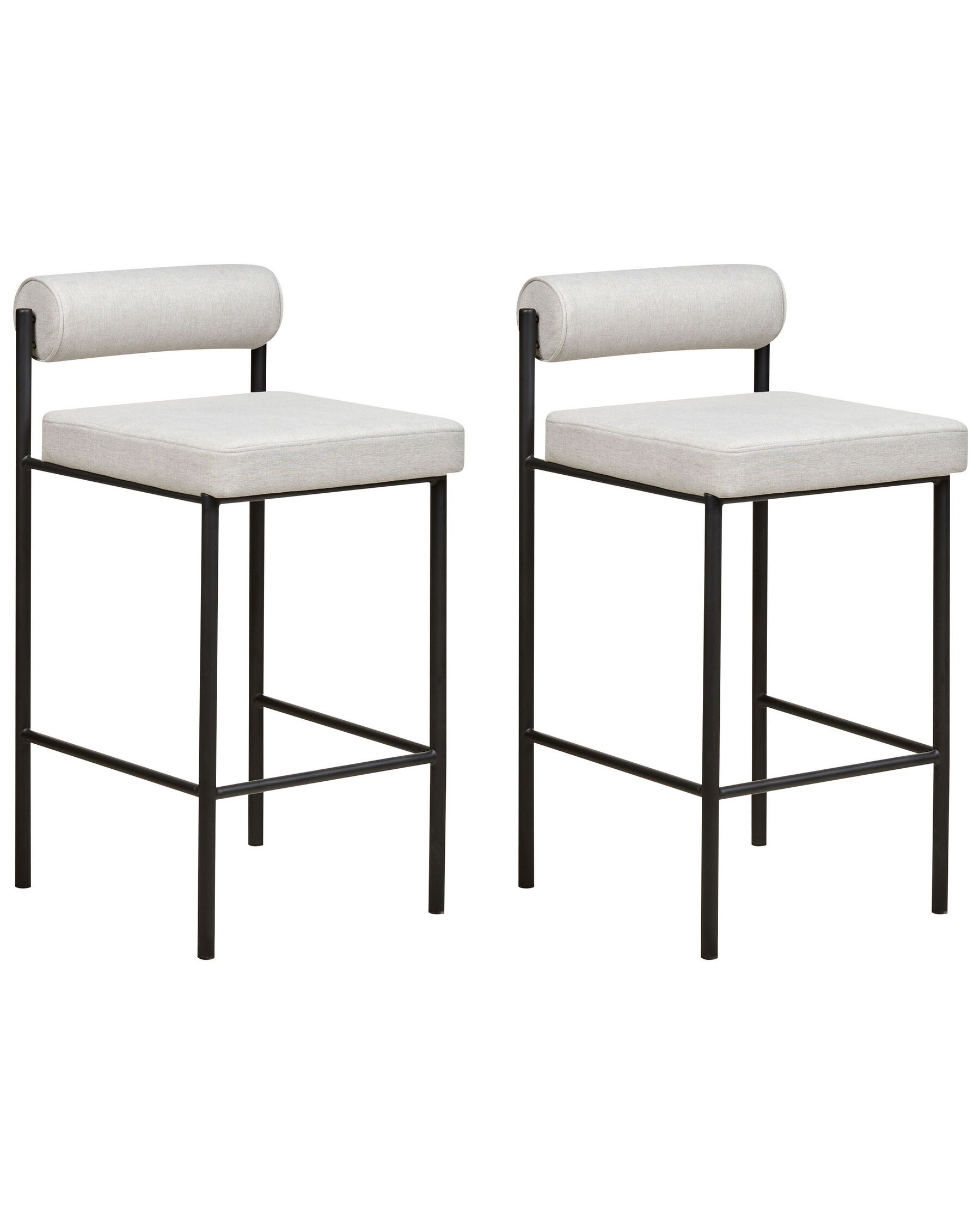 Set of 2 Fabric Bar Chairs Light Grey AMAYA_885347