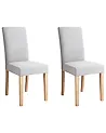Set of 2 Dining Chairs BROADWAY Fabric Grey