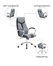 Kontorsstol FORMULA Konstläder Grå_1074408