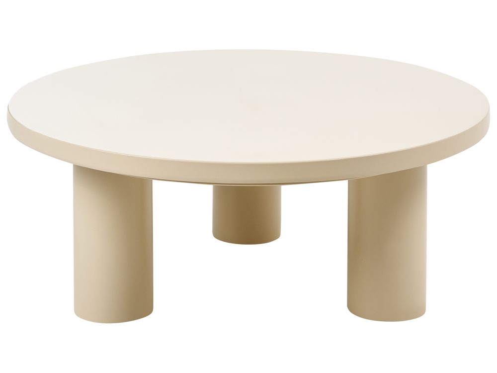Outdoor Couchtisch VIPITENO 80 cm 80 cm Metall Beige
