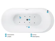 Vrijstaand bubbelbad met LED NEVIS 170 x 80 cm Zwart_784349