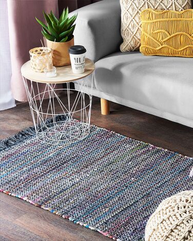 Cotton Area Rug 80 x 150 cm Grey BESNI