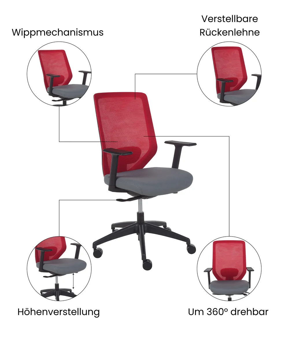 Bürostuhl VIRTUOSO Rot_1073404