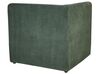 Left Hand 4 Seater Modular Jumbo Cord Corner Sofa with Ottoman Dark Green LEMVIG_875793