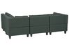 4 Seater Left Hand Modular Fabric Corner Sofa with Ottoman Dark Green UNSTAD_925477