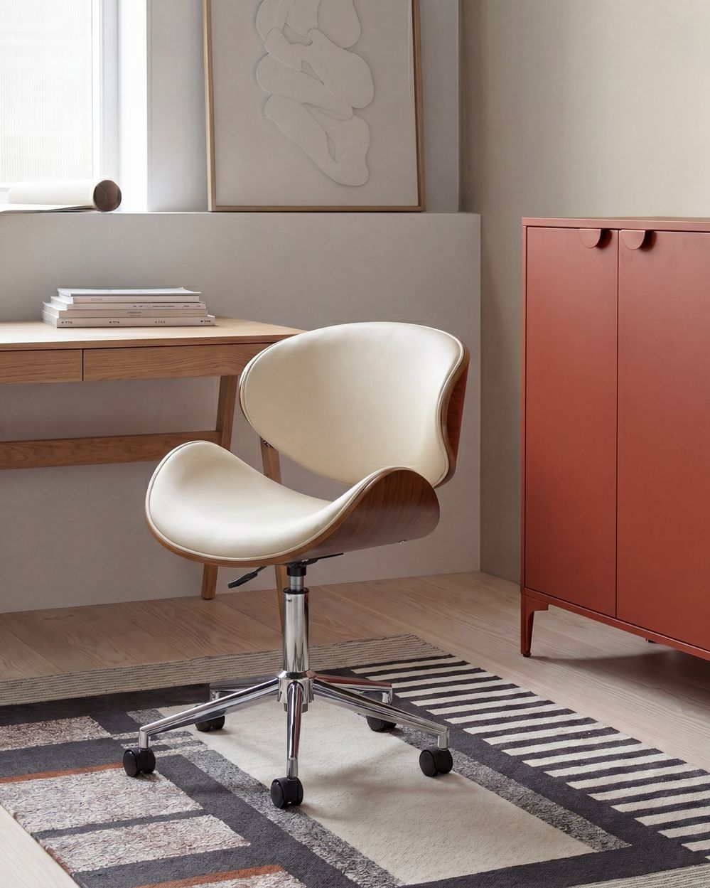 Sedia da scrivania ROTTERDAM Pelle sintetica Beige chiaro