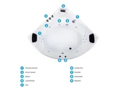 Baignoire d'angle à remous avec LED SENADO 205 x 150 cm Blanc_781375