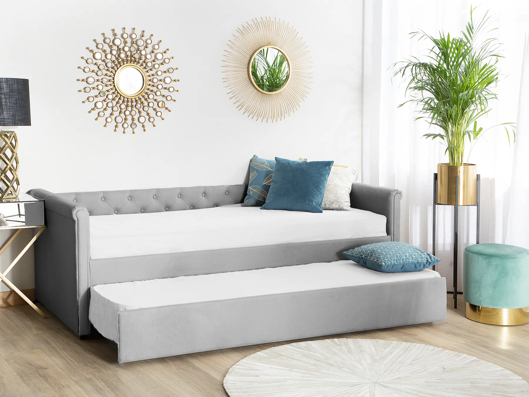 Trundle Bed Fabric LIBOURNE 80 x 200 cm (EU Small Single) Light Grey_770662