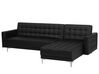 Divano letto angolare in pelle sintetica nera versione sinistra ABERDEEN_713313