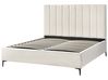 Cama con almacenaje de bouclé blanco crema 180 x 200 cm SEZANNE_939802