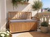 Garden Bench with Cushion SOVANA 120 cm with Storage Acacia Wood Grey