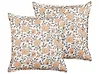 Conjunto de 2 cojines decorativos MEADIA 45 x 45 cm Algodón Rojo Patrón floral