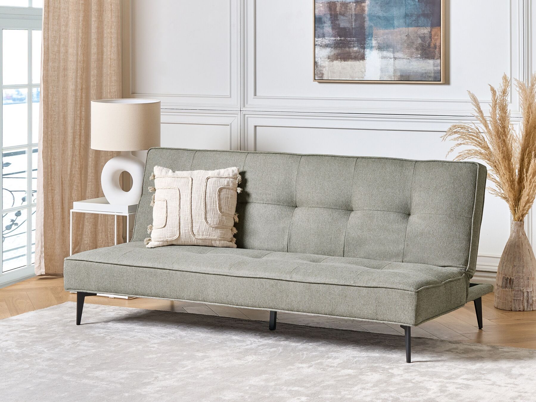 Fabric Sofa Bed Light Green ESSVIK_886759