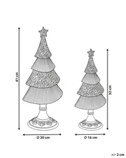 Set di 2 decorazioni natalizie ERVASTI 32/41 cm Albero di Natale Oro_1175741