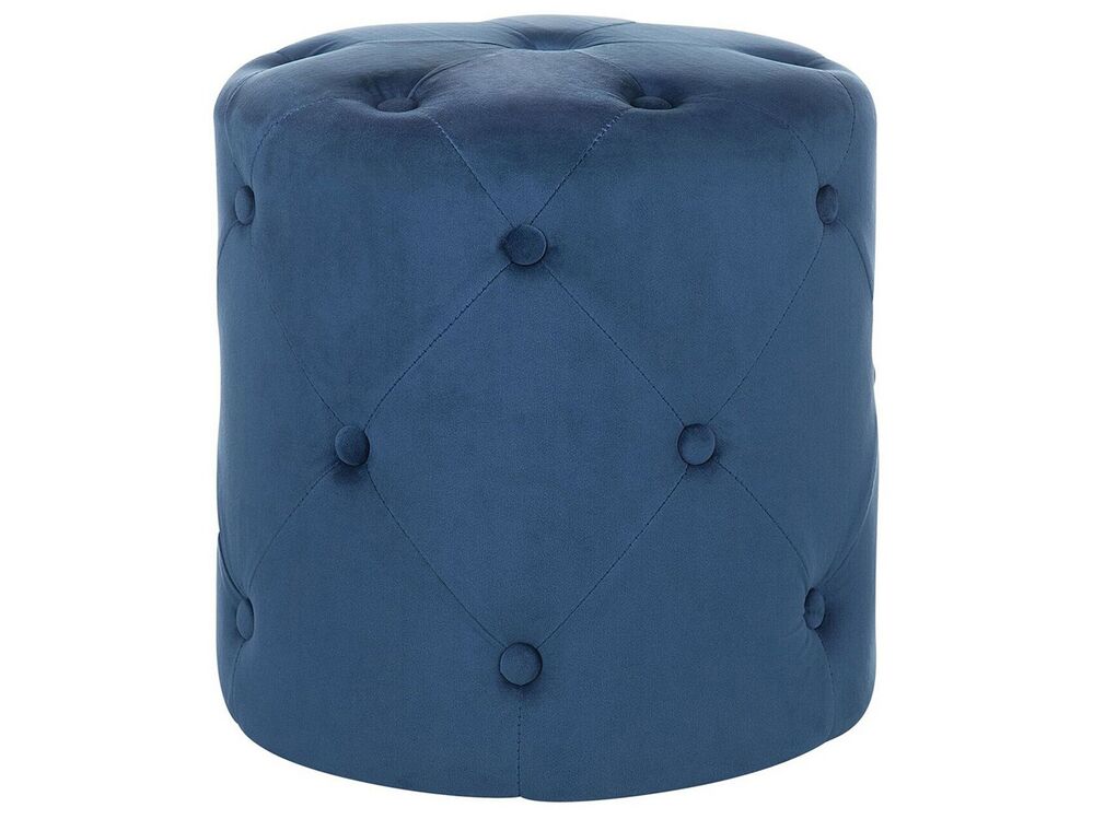 Pouf COROLLA Velluto Blu scuro