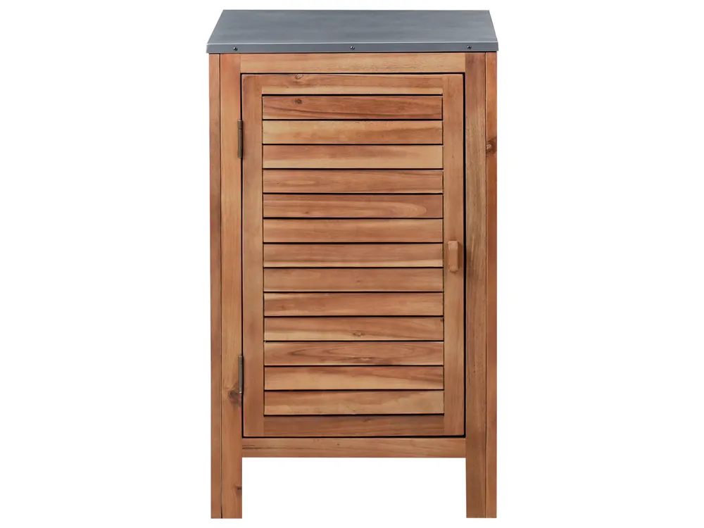 3 Piece Outdoor Kitchen Set with Sink BRUCOLI Brown/ Silver Acacia Wood_1002057