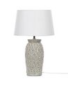 Lampada da tavolo ceramica grigio chiaro e bianco 48 cm KHOPER_877457