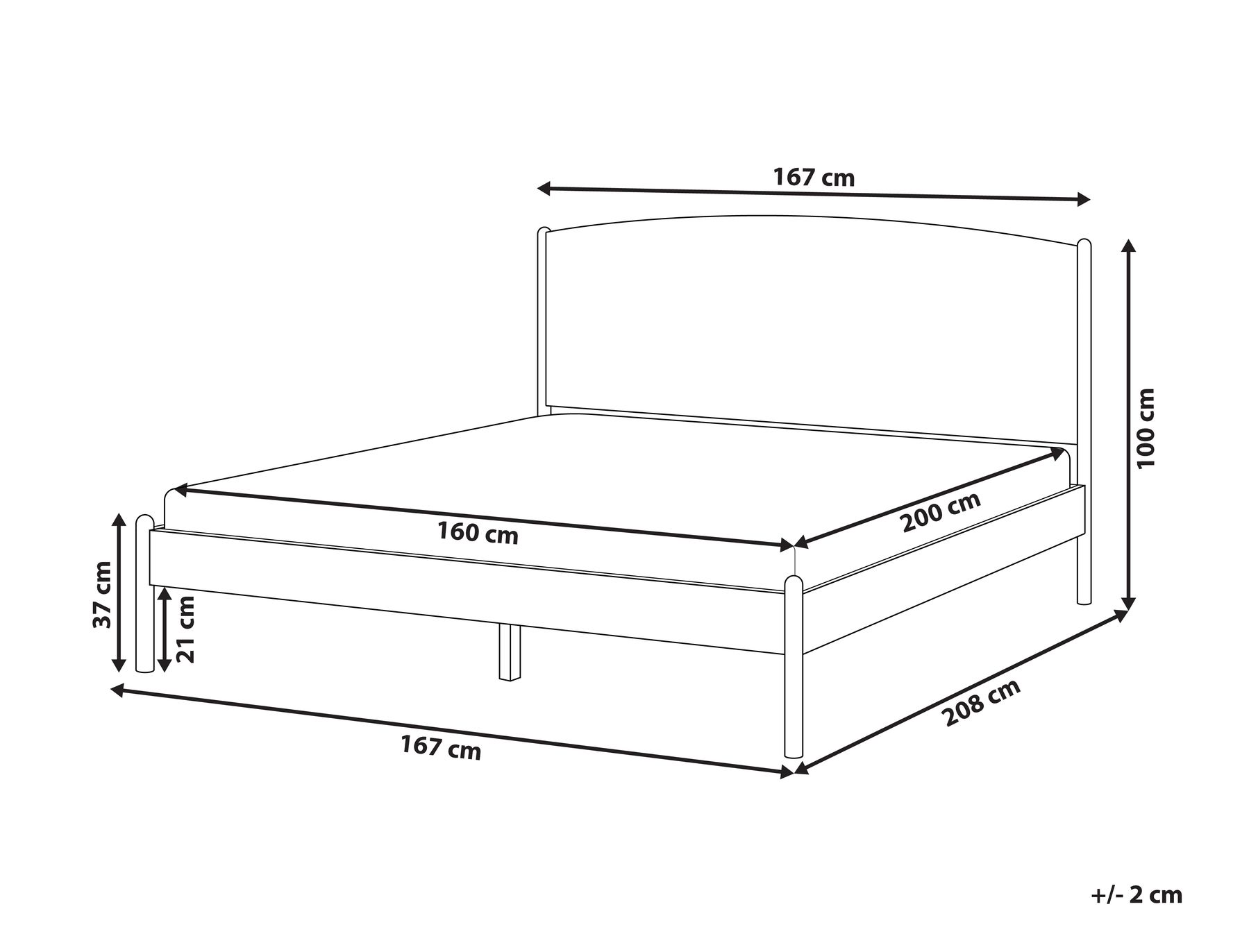 Bett mit Lattenrost Kiefernholz CLAIRAC 160 x 200 cm Hellbraun_1020206