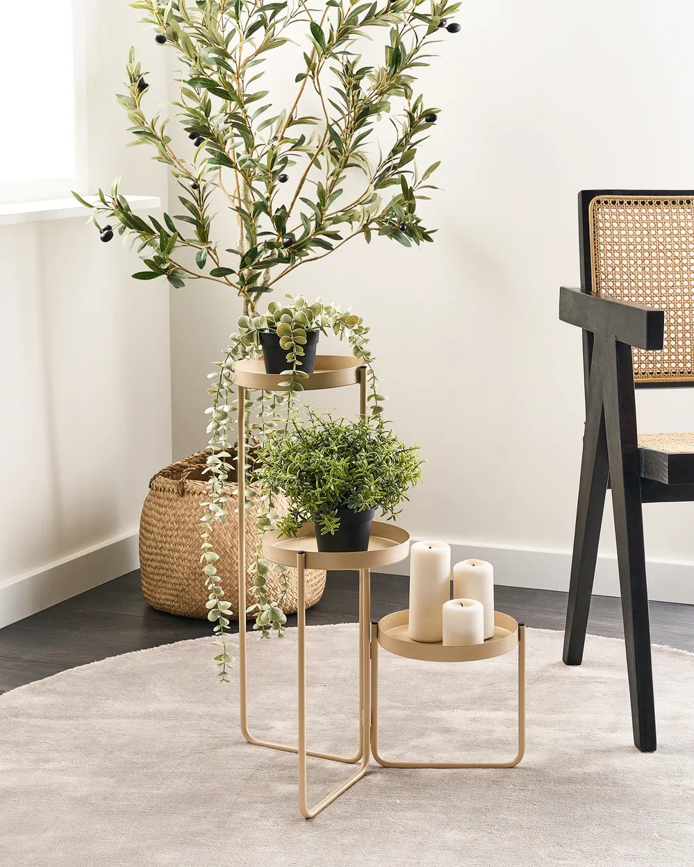 Stojan na květiny FRAGARIA Kov 42 cm Béžová