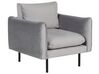 Sofa Set Samtstoff grau 4-Sitzer mit Ottomane VINTERBRO_900596