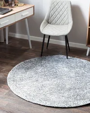 Shaggy Rug DEMRE Grey ø 140 cm_820705
