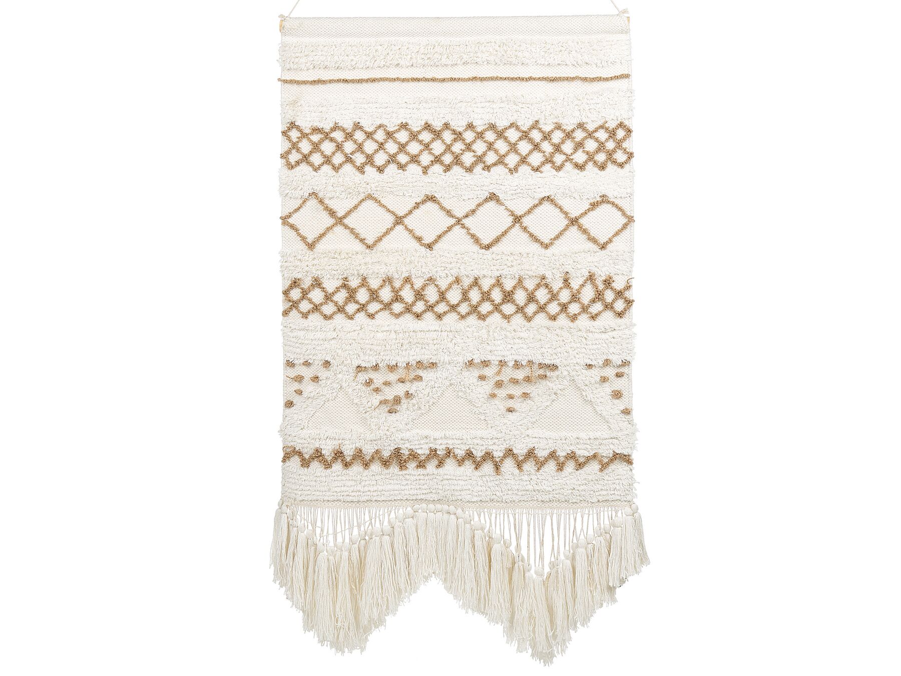 Cotton Macramé Wall Hanging  Beige  BAZDAN_864014