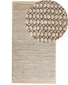 Teppich Wolle beige 80 x 150 cm Kurzflor BANOO_845603