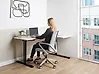 Electric Adjustable Corner Desk DESTINES 160 cm x 109 cm White/ Black Right Hand