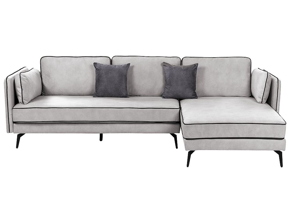 Corner Sofa ALTAN Velvet Light Grey Left Hand
