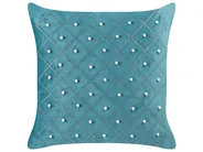 Zestaw 2 poduszek dekoracyjnych YARROW 45 x 45 cm Welur Lazurowy Wzór geometryczny_857765