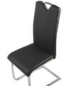 	Conjunto de 2 sillas de comedor de piel sintética negro/plateado PICKNES_790010