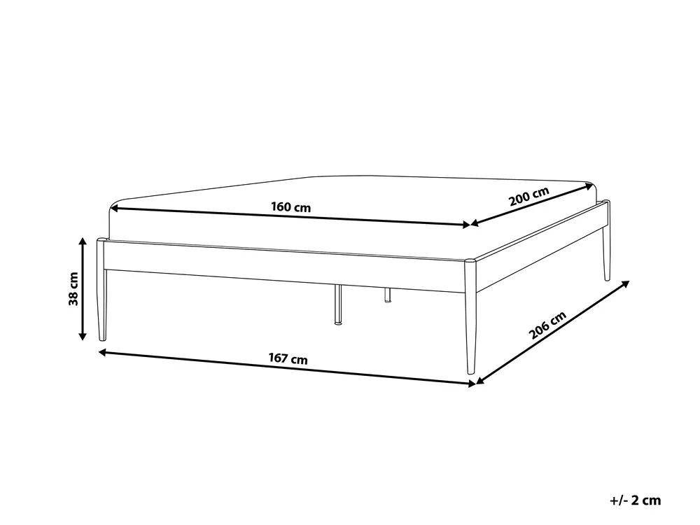 Bed Metal VAURS 160 x 200 cm (EU King Size) Black_827936