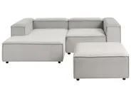 Modular Corner Sofa 2 Seater ARDAL with Ottoman Corduroy Taupe Right Hand_1011076