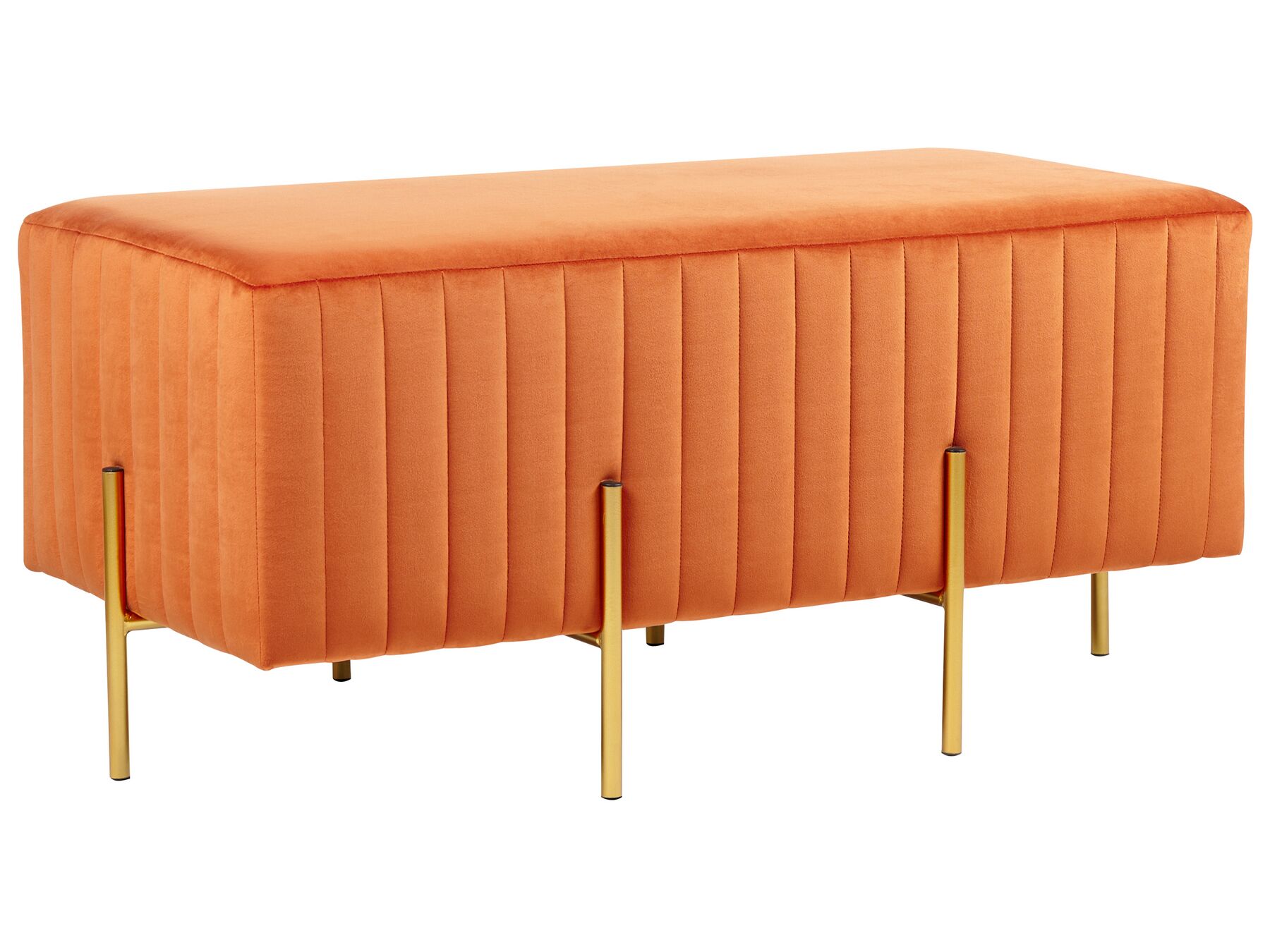 Narancssárga bársony ülőpad 89 x 45 cm DAYTON_860486