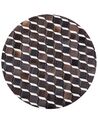 Okrúhly kožený koberec ⌀ 140 cm hnedý AGIOS_850807