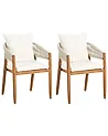 Set of 2 Garden Chairs MARZAMEMI Acacia Wood White