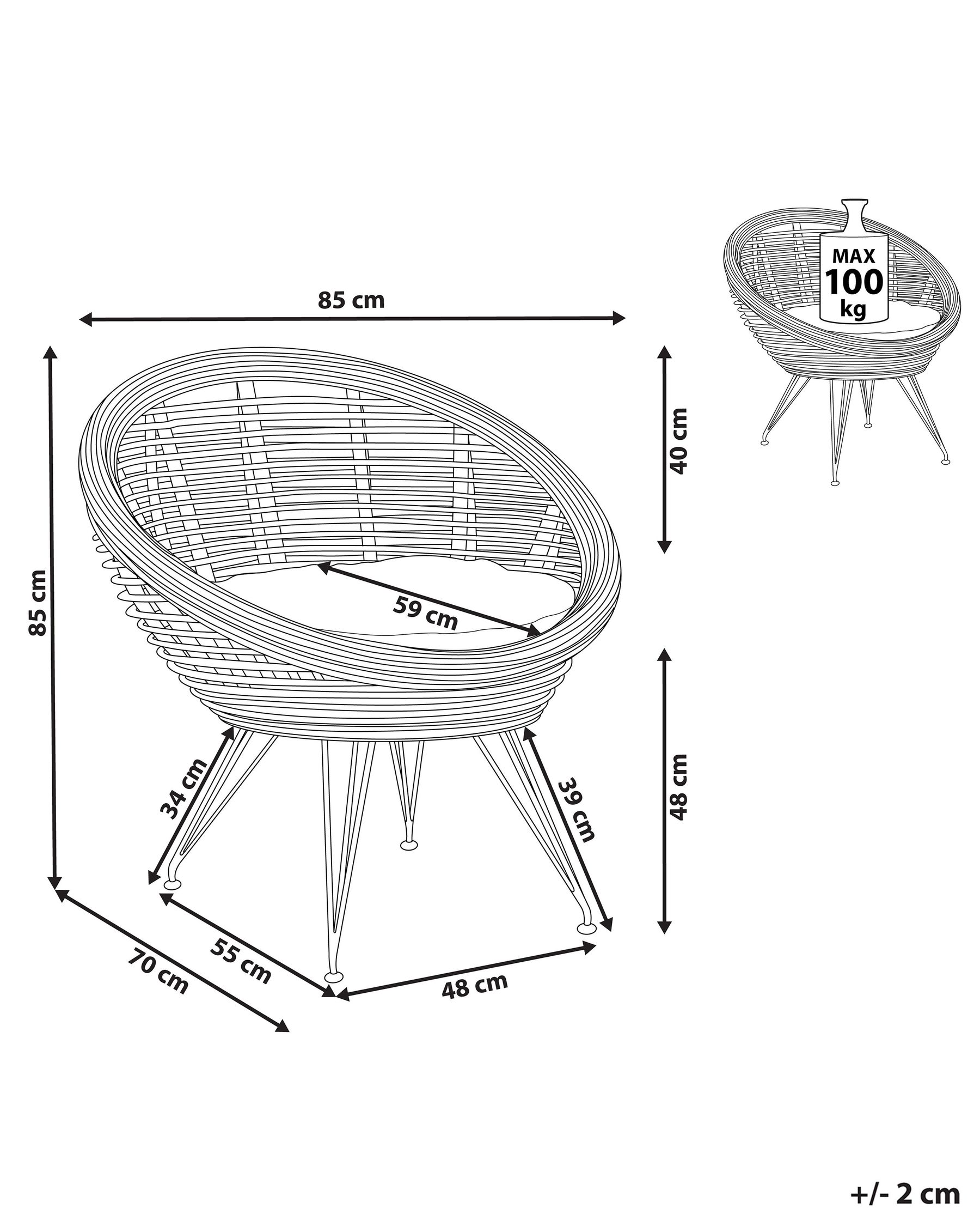 Garden Chair MARATEA Rattan Natural_878371