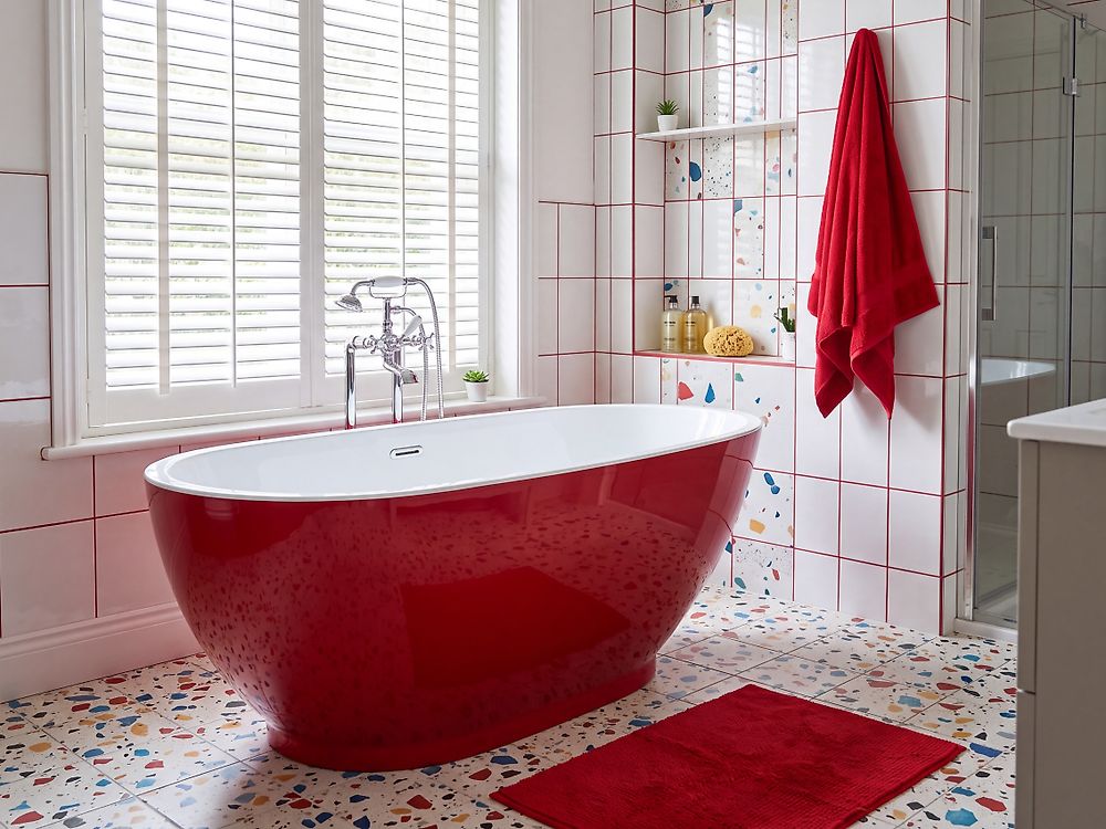 Vrijstaand bad GUIANA 173 x 82 cm Rood