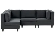 Modular Corner Sofa 4 Seater UNSTAD Fabric Black Right Hand_924717