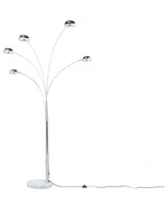Floor Lamp FLINDERS Adjustable Metal Silver_695282