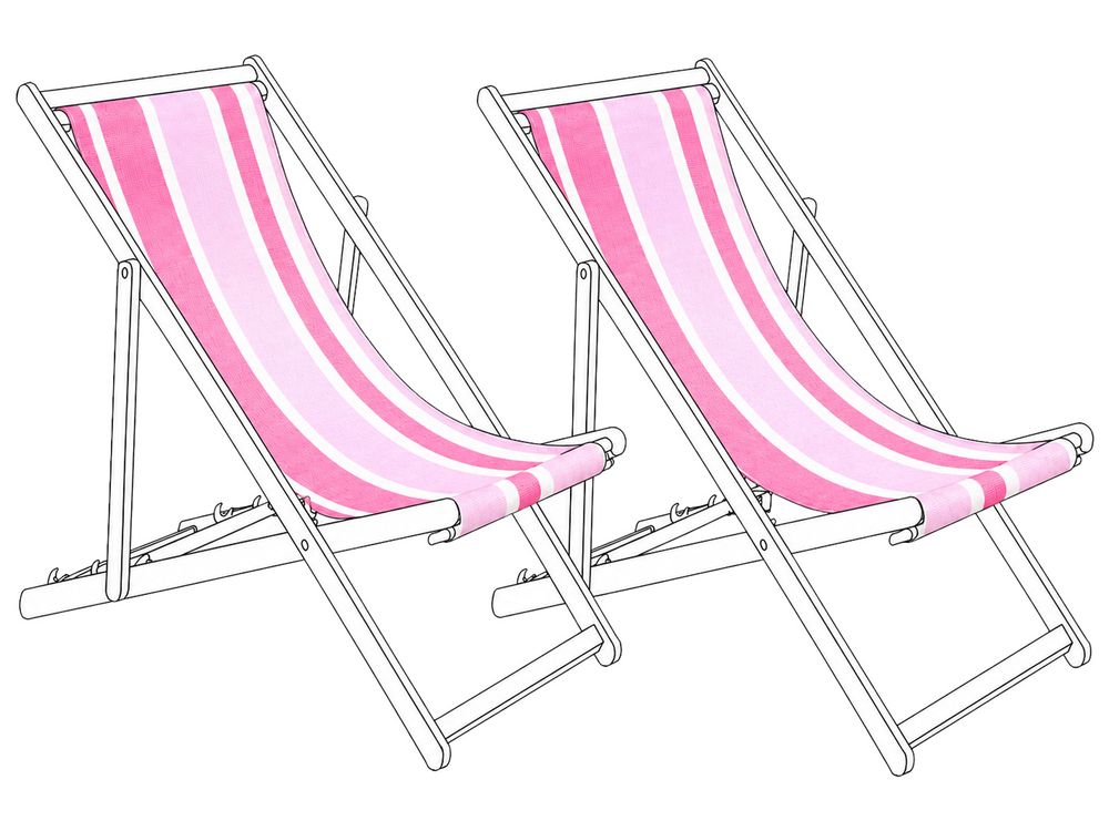 Set de 2 pânze de rezervă pentru șezlong ANZIO/AVELLINO 113 x 44 cm Roz